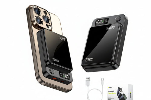 NNETM 10000mAh Magnetic Wireless Power Bank – 30W PD Fast Charging, Dual Output & 15W Wireless