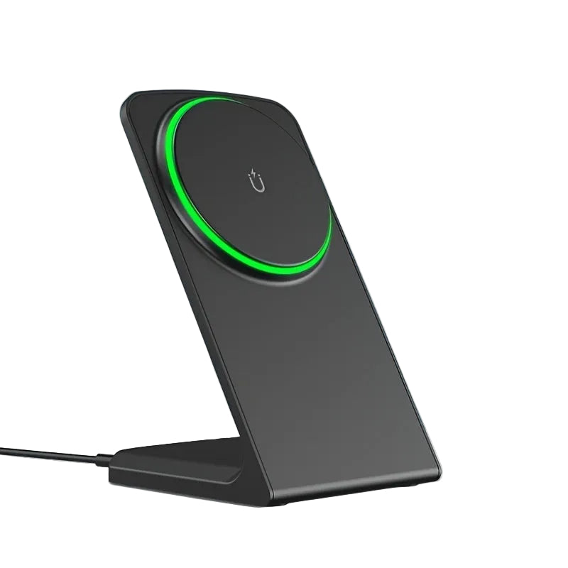 NNETM Magnetic Wireless Charger – 15W Fast Charging Stand for iPhone & Earbuds