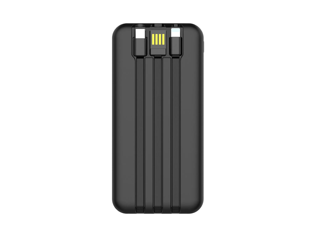 Techancy TF2782 10000mAh 22.5W Power Bank – Built-in 3-in-1 Type-C + Lightning + USB Charging Cables, Digital Battery Display