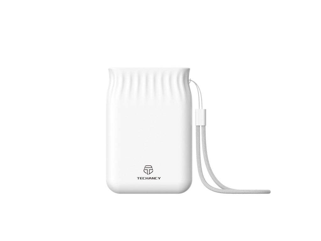 Techancy TF2772 6500mAh Power Bank – White, 2A Charging for Smartphones & Tablets, Portable Power Supply