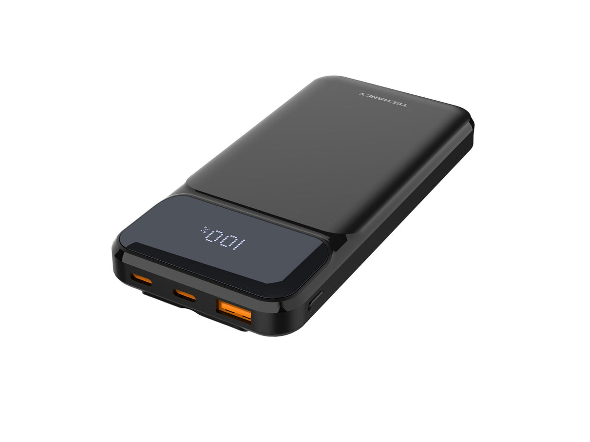 Techancy TF2782 10000mAh 22.5W Power Bank – Built-in 3-in-1 Type-C + Lightning + USB Charging Cables, Digital Battery Display