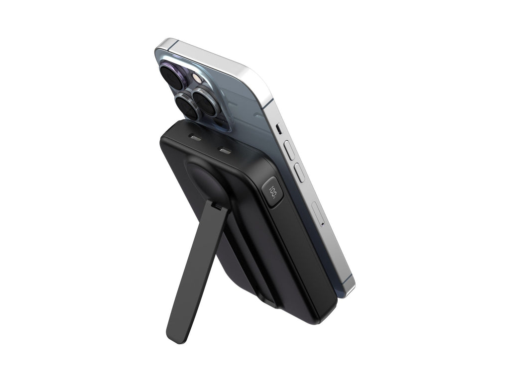 Techancy TF2786 Magnetic Power Bank 10000mAh – 15W Fast Wireless Charging, 20W PD, MagSafe Compatible, Built-in Stand, LED Display – Black